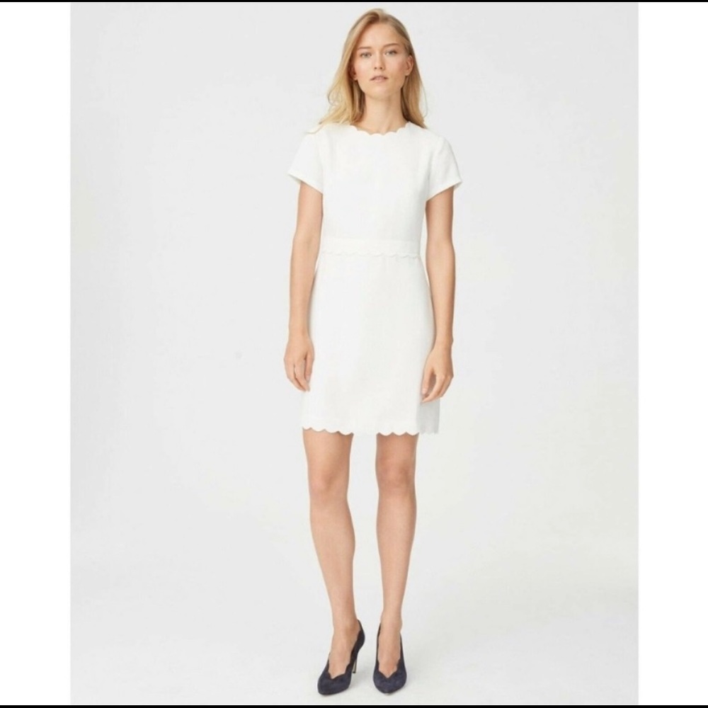 Club Monaco Santina White Scallop Dress